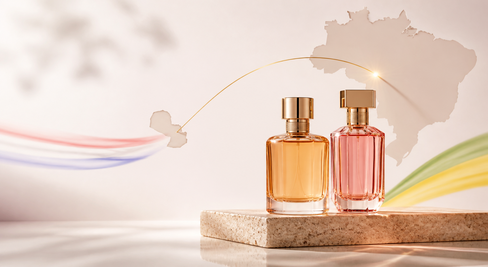 Perfumes selecionados pela MELTH em uma rota visual do Paraguai ao Brasil
